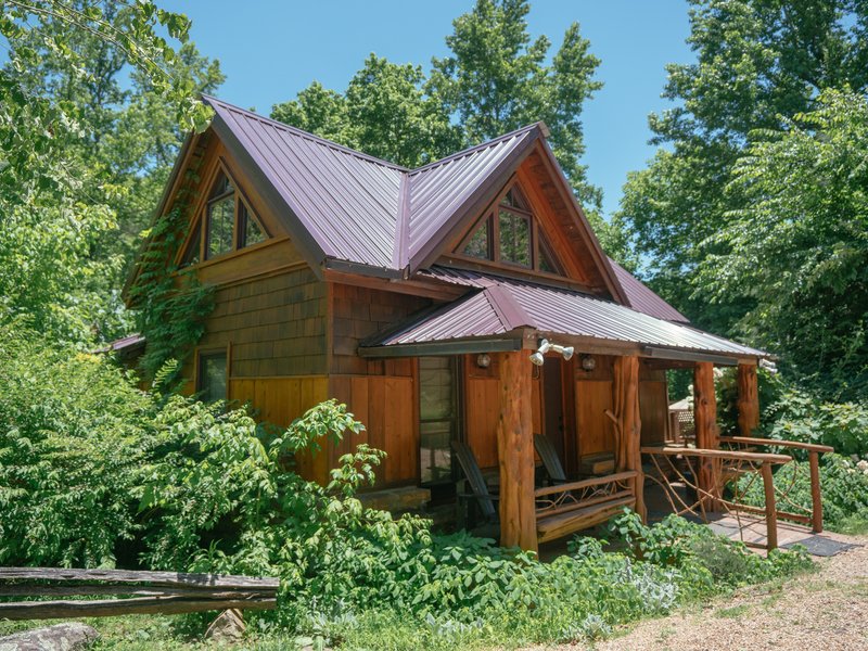 Outside of cabin during the day